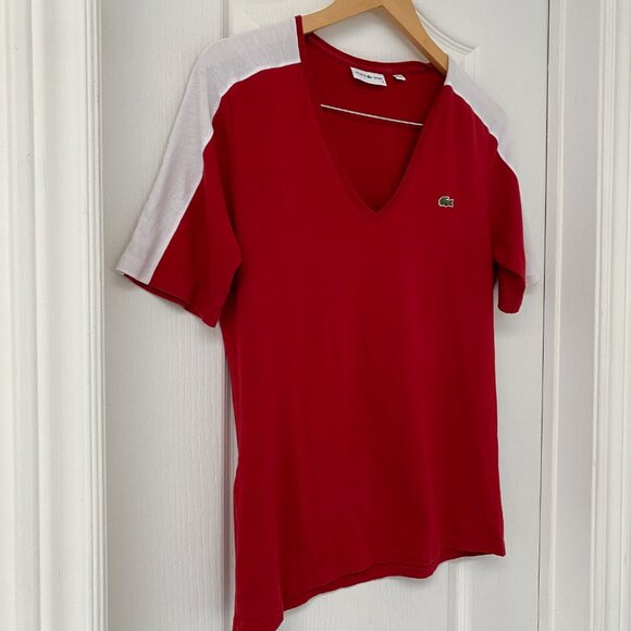Lacoste - Sport - Soft Cotton V-Neck Jersey Style Shirt - Picture 3 of 7
